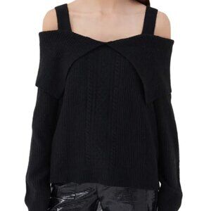 4th & Reckless: Palmer Cable Knit, Cold-Shoulder Sweater - Size M